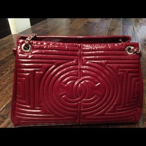 Authentic Chanel hubo Nylon burgundy handbag